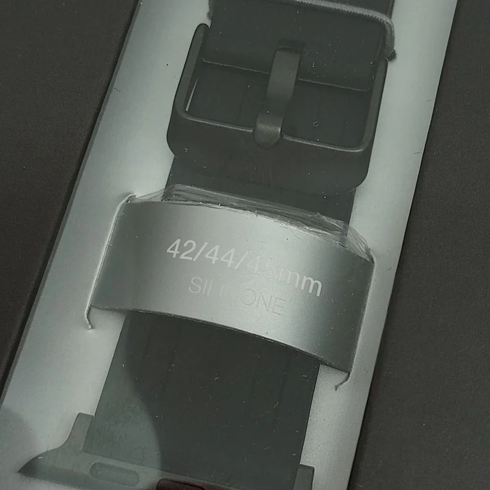 Vince Camuto 22mm Black Silicon Strap Fits Apple Watch 42/44/45mm
